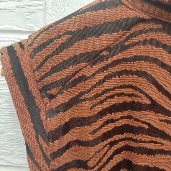 Free People animal print brown black tiger stripe mini dress button down Small - Picture 2 of 16